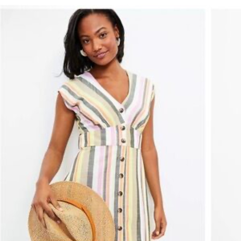As U Wish Pastel Striped Midi Dress